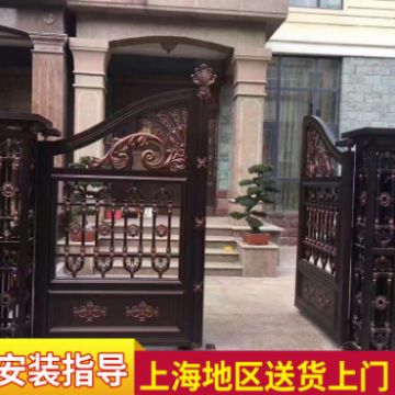 上海厂家定制铝合金别墅花园大门订做 欧式大门 庭院铝合金大门