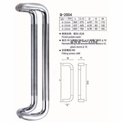 酒店餐厅玻璃门拉手 不锈钢圆管把手 简约造型拉手 电梯扶手可定制Q-2004**